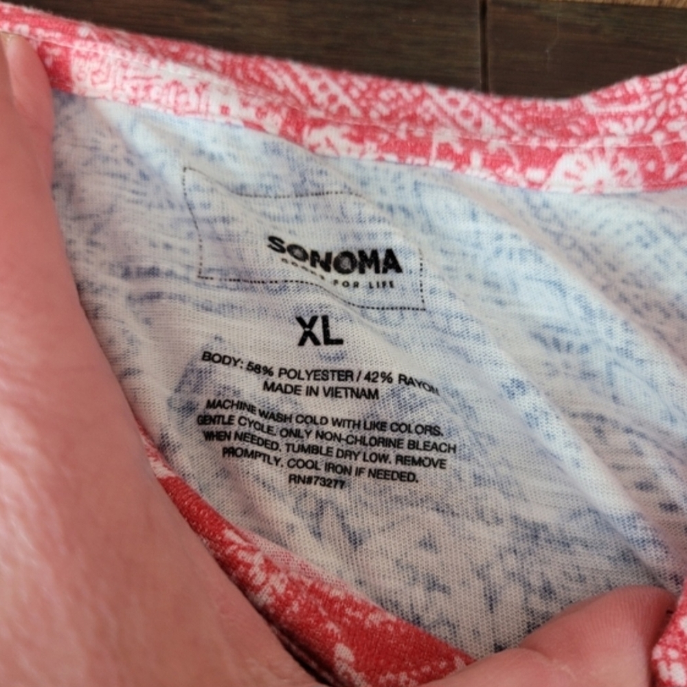Sonoma Blue and Red Sleeveless Midi Dress XL - Picture 5 of 8